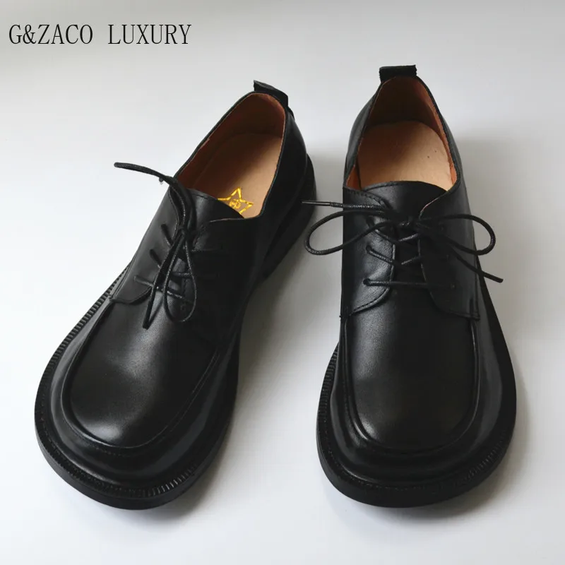 Men'S Shoes Size 43 In Us - ผู้ชายผิวธรรมชาติรองเท้ากว้างToeผู้หญิงขนาด 42 43 หนังแท้รองเท้าแบนจมูกใหญ่อังกฤษRetroธุรกิจสายรัด