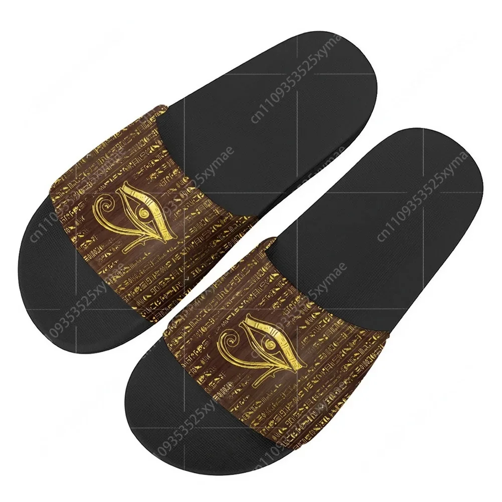 Men Shoes Egypt - รองเท้าแตะลายดวงตาแห่งเทพฮอรัสแห่งอียิปต์ รองเท้าใส่ในบ้าน รองเท้าใส่เล่นน้ำ สำหรับผู้ชาย ผู้หญิง วัยรุ่น