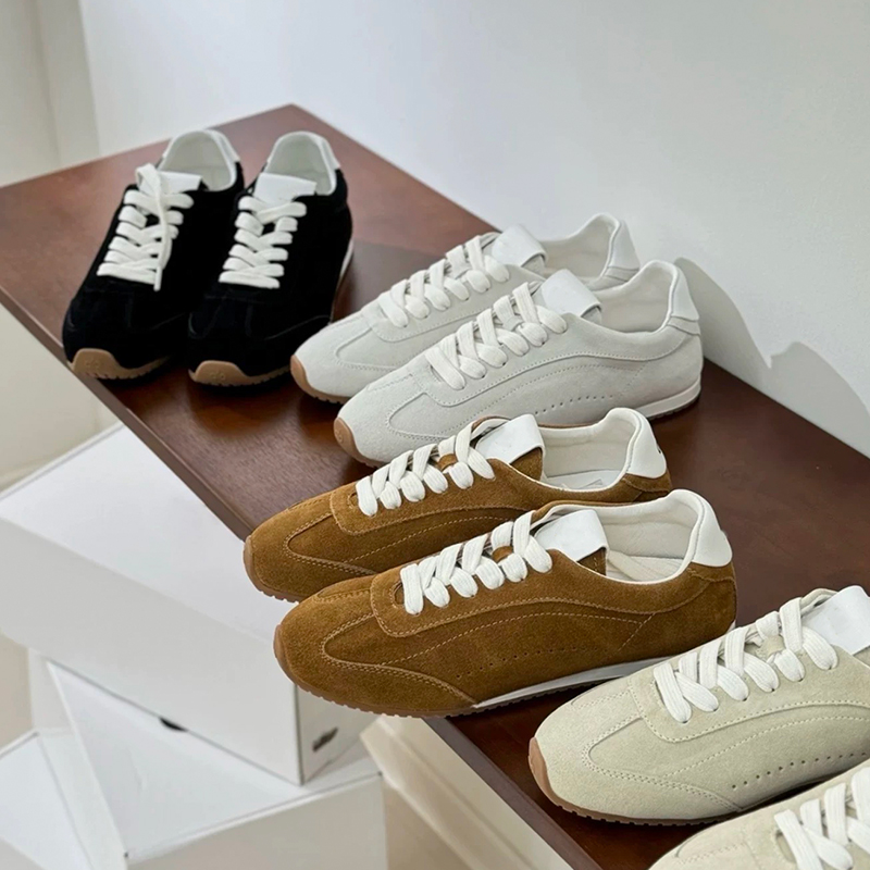 Men'S Shoes Dress Casual - รองเท้าลำลองแบบยูนิเซ็กซ์สำหรับผู้หญิง รองเท้าหนังแท้ รองเท้าผ้าใบหนังกลับ รองเท้าผู้ชายแบบผูกเชือก รองเท้าเดินสีขาว รองเท้าดีไซเนอร์สำหรับผู้หญิง