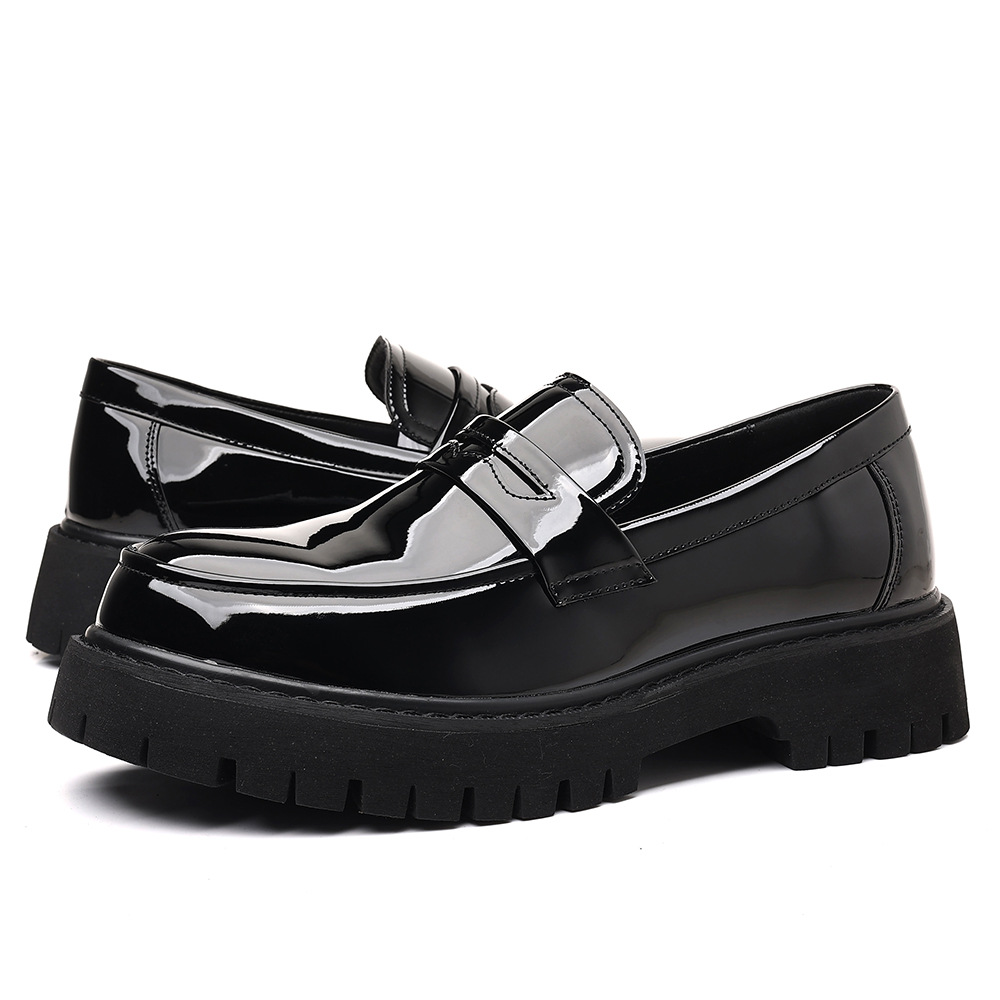 Men'S Shoes Hush Puppies - รองเท้าโลฟเฟอร์ผู้ชายแบบสวม หนัง PU สไตล์ลำลอง แบบอังกฤษ พื้นหนา