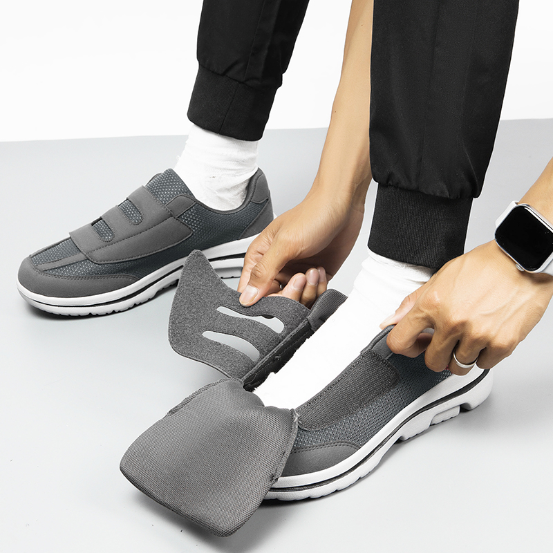 Men'S Shoes For Wide Feet - รองเท้าผ้าใบหัวกว้างสำหรับเท้าอ้วน รองเท้าสำหรับผู้ป่วยเบาหวาน ผู้สูงอายุ นิ้วหัวแม่เท้าเอียง รองเท้าสำหรับโรคกระดูกและข้อ รองเท้าสำหรับเท้าบวม