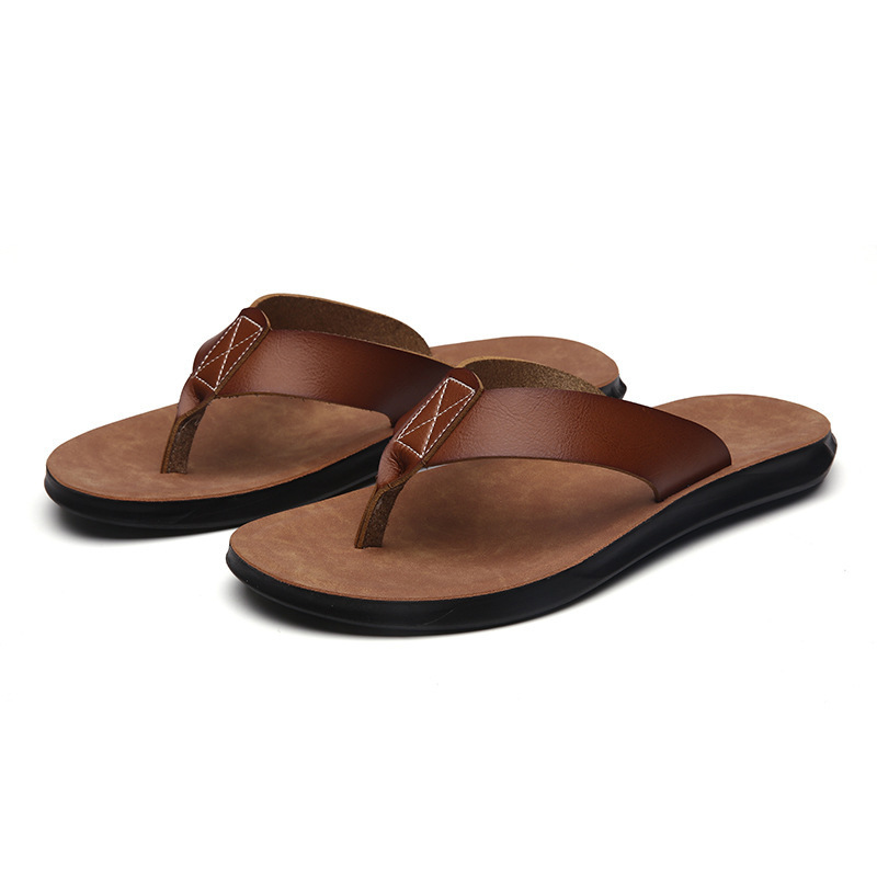 Men'S Shoes Lightweight - 38-47 รองเท้าแตะหนังอิตาลีแบบใหม่สำหรับผู้ชายรองเท้าลำลองชายหาดฤดูร้อนรองเท้าโรงแรมรองเท้าแตะผู้ชายรองเท้าส้นเตี้ยแบบเบาหรูหรารองเท้าผู้ชาย