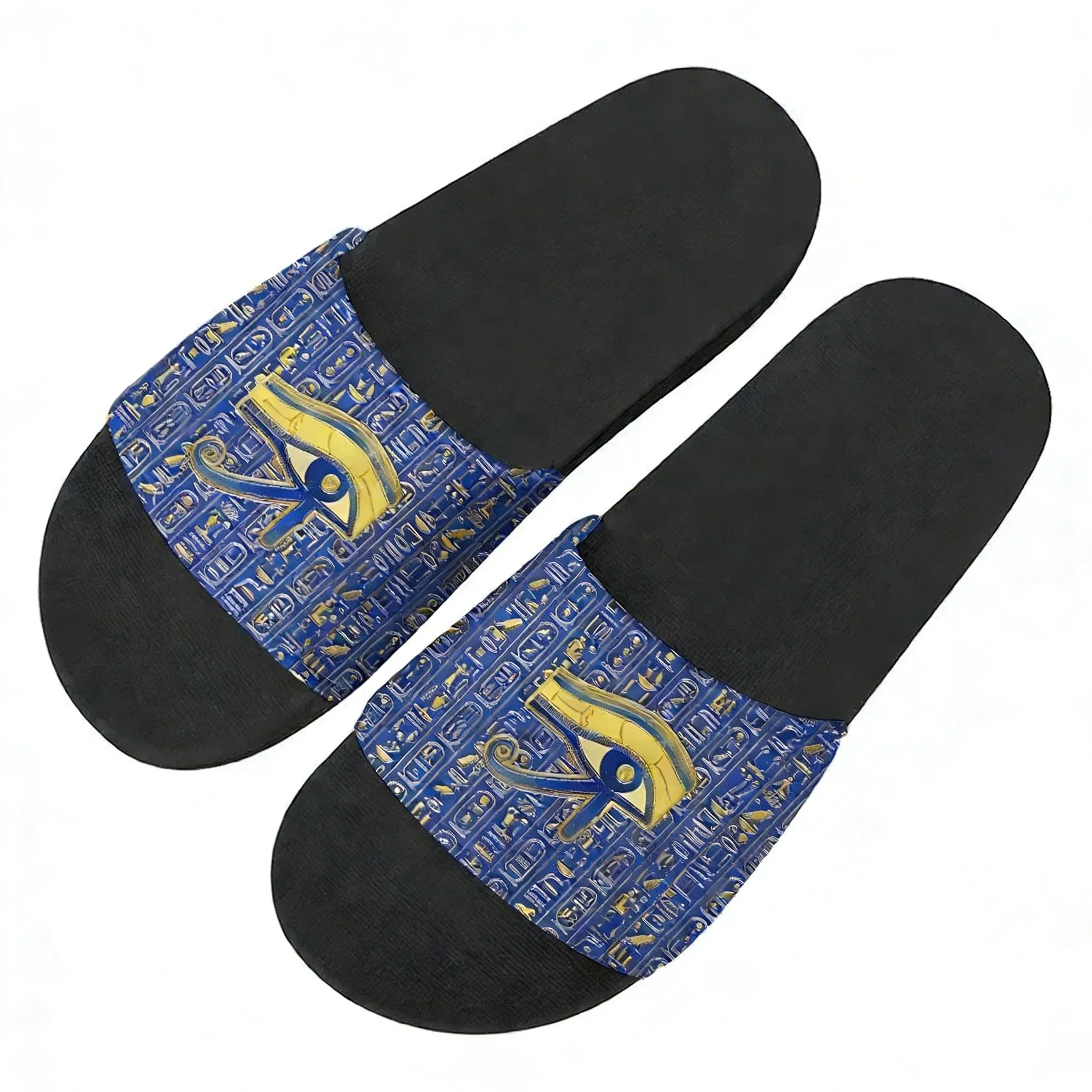 Men Shoes Egypt - รองเท้าแตะลายดวงตาแห่งเทพฮอรัสแห่งอียิปต์ สำหรับใส่ในบ้าน รองเท้าลุยน้ำ สำหรับผู้ชาย ผู้หญิง วัยรุ่น