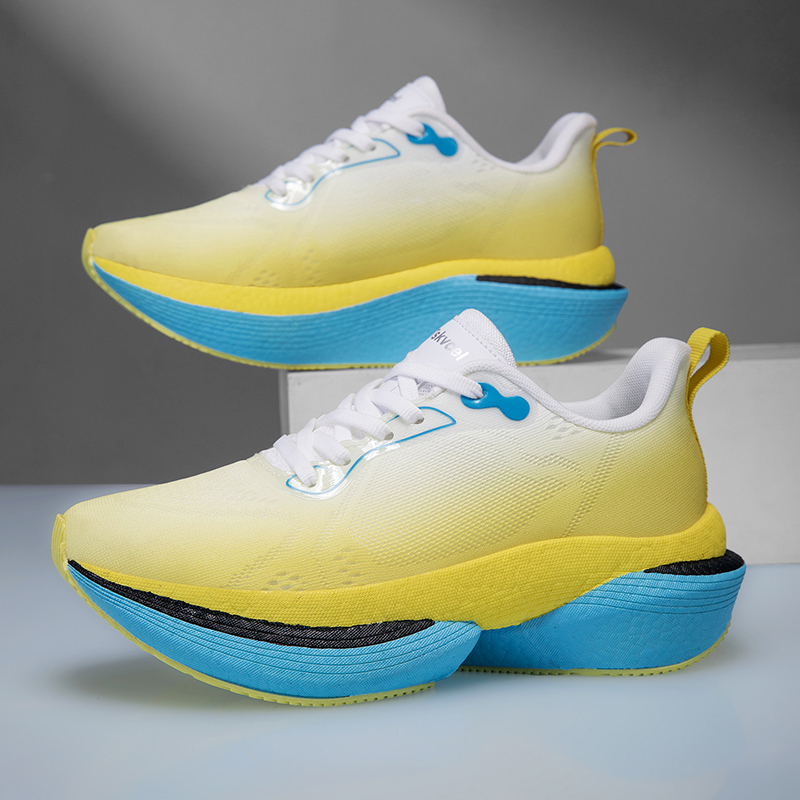 Men'S Shoes Professional - รองเท้าวิ่งผู้ชายพื้นคาร์บอน ระบายอากาศได้ดี รองเท้าผ้าใบพื้นหนา สำหรับมืออาชีพ แข่งมาราธอน กันลื่น