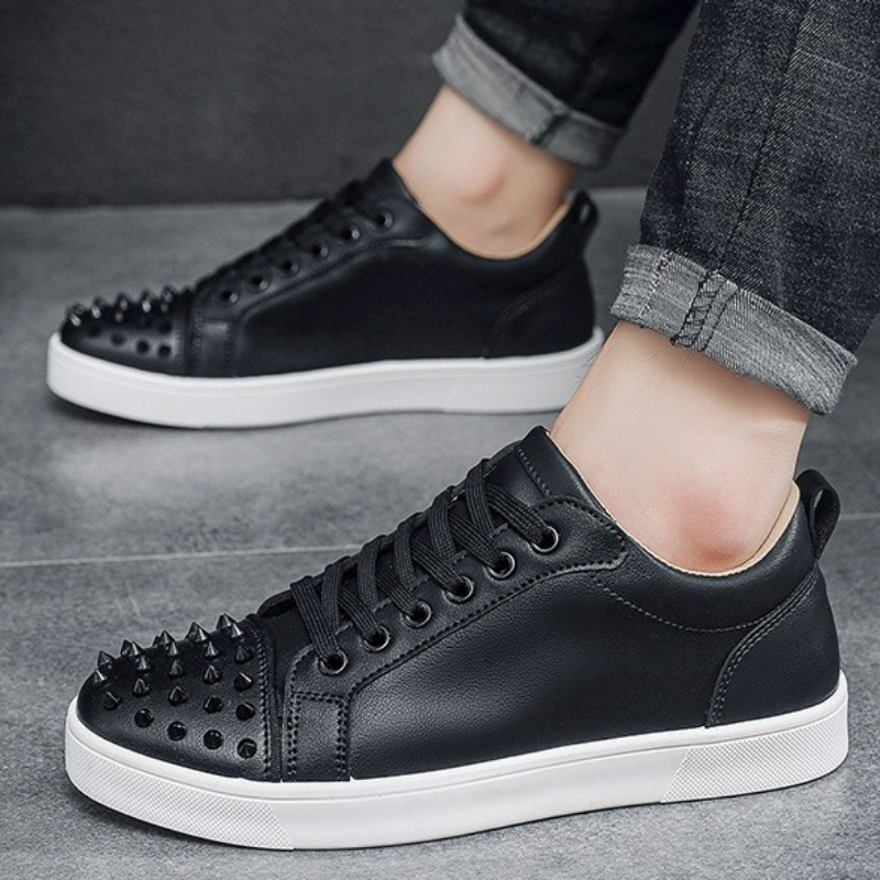 Men Shoes Dior - รองเท้าผ้าใบผู้ชายสไตล์ใหม่สำหรับฤดูใบไม้ผลิและฤดูใบไม้ร่วง แบบมีหมุด ทันสมัย เหมาะสำหรับนักเรียน สวมใส่สบาย สีขาว