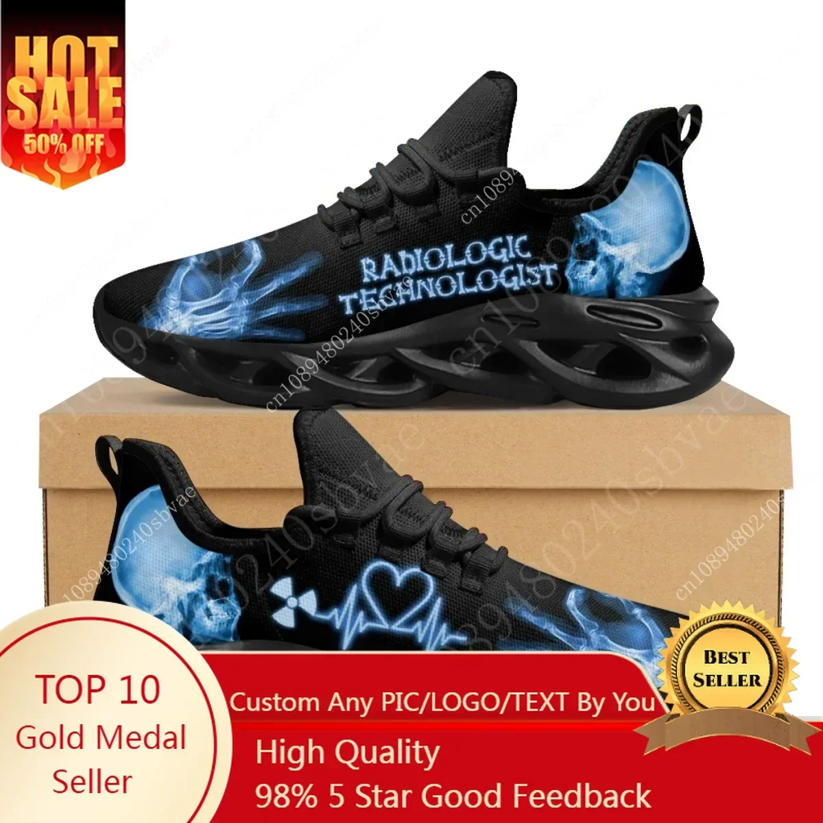 Men'S Shoes Lightweight - รองเท้าผ้าใบสำหรับผู้เชี่ยวชาญด้านรังสีวิทยา รองเท้าผ้าใบลายโครงกระดูกสำหรับผู้ชายและผู้หญิง รองเท้ากีฬาน้ำหนักเบาแบบลำลอง รองเท้าผ้าใบสั่งทำพิเศษ