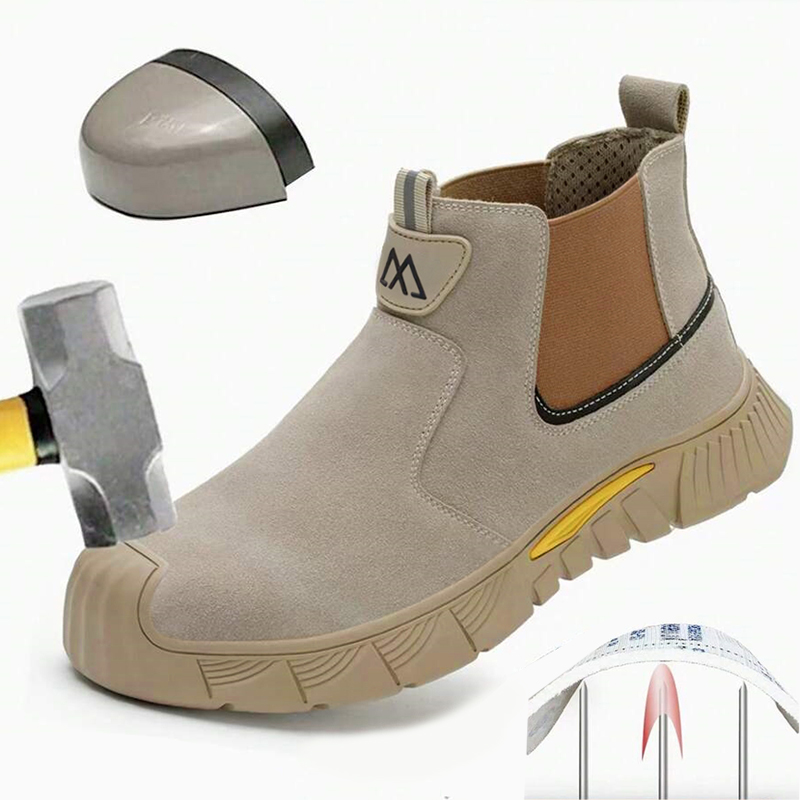 Men Shoes Office - รองเท้าทำงานหัวเหล็กทนทานต่อการสึกหรอสำหรับผู้ชายและผู้หญิง หัวเหล็กกันกระแทก น้ำหนักเบา สวมใส่สบาย รองเท้าเซฟตี้สำหรับงานอุตสาหกรรม ใช้ได้ทุกฤดูกาล