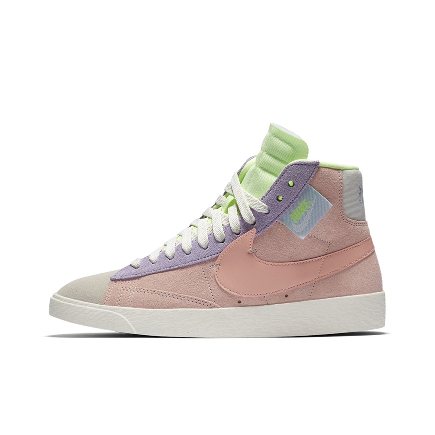 Men Shoes Rebel - ไนกี้ เบลเซอร์ รีเบล รองเท้าสเก็ตบอร์ดหนังแฟชั่นหุ้มข้อกลางสำหรับผู้หญิง สีชมพูม่วง รุ่น