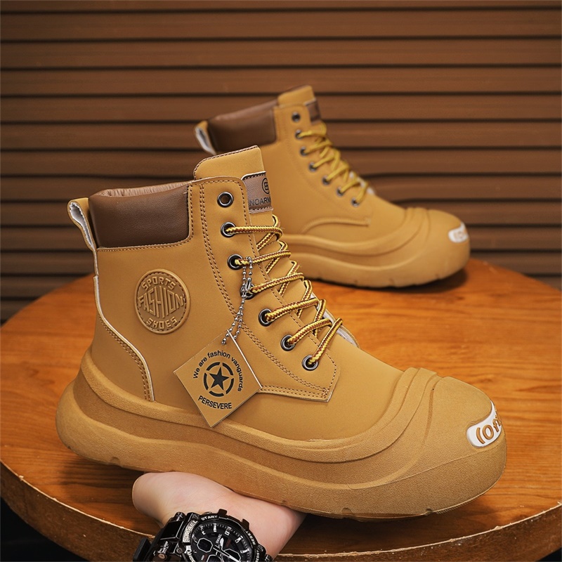 Men'S Shoes Dress Casual - รองเท้าบูทข้อสั้นแฟชั่น สวมใส่สบาย รองเท้ากีฬาผู้ชายหุ้มข้อสูง รุ่นใหม่ประจำฤดูใบไม้ร่วงปี 2025 รองเท้าลำลองผู้ชายทันสมัย