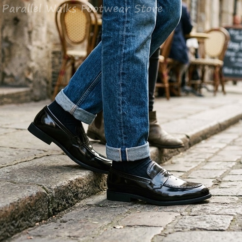 รองเท้าโลฟเฟอร์หนังแก้วสำหรับผ - Men Shoes For Wedding บทวิจารณ์และราคา