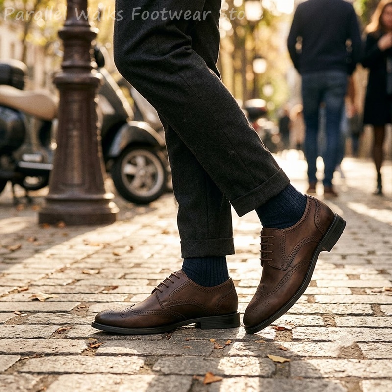 รองเท้าเดอร์บี้แบบ Brogue สำหร - Men Shoes For Wedding บทวิจารณ์และราคา