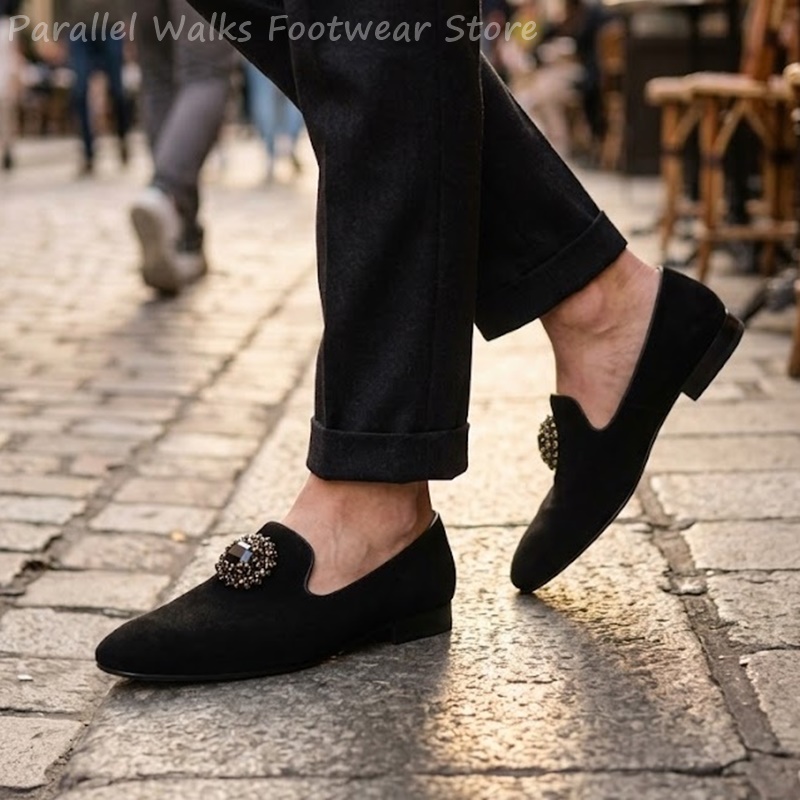 รองเท้าหนังกลับผู้ชายแบบสวมประ - Men Shoes For Wedding บทวิจารณ์และราคา