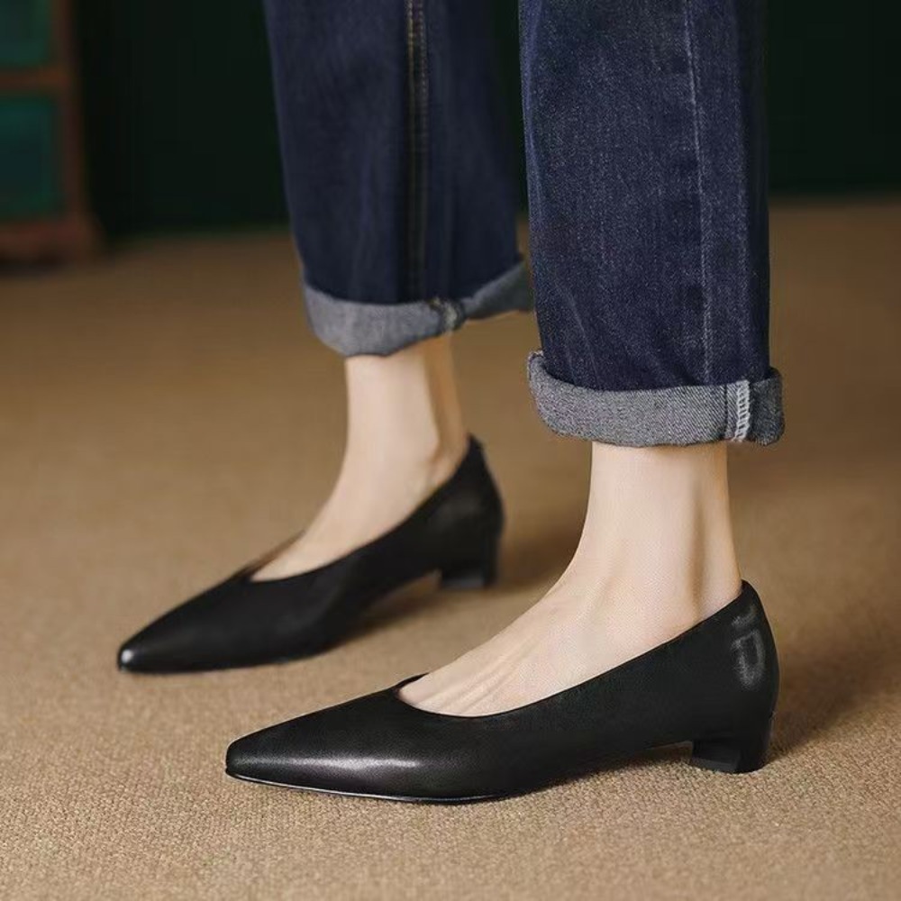 ​ ​ รองเท้าส้นเตี้ยแบบสวมสำหรั - Dress Shoe Pointed บทวิจารณ์และราคา