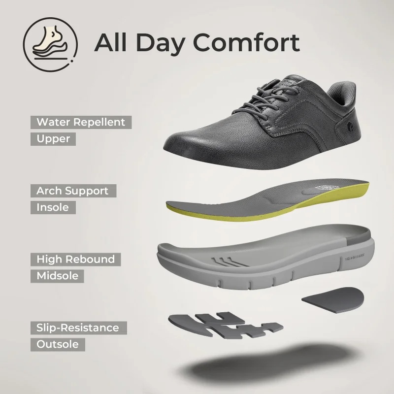 รองเท้าหนังผู้ชายแบบสวม FitVil - Men'S Shoes For Wide Feet บทวิจารณ์และราคา