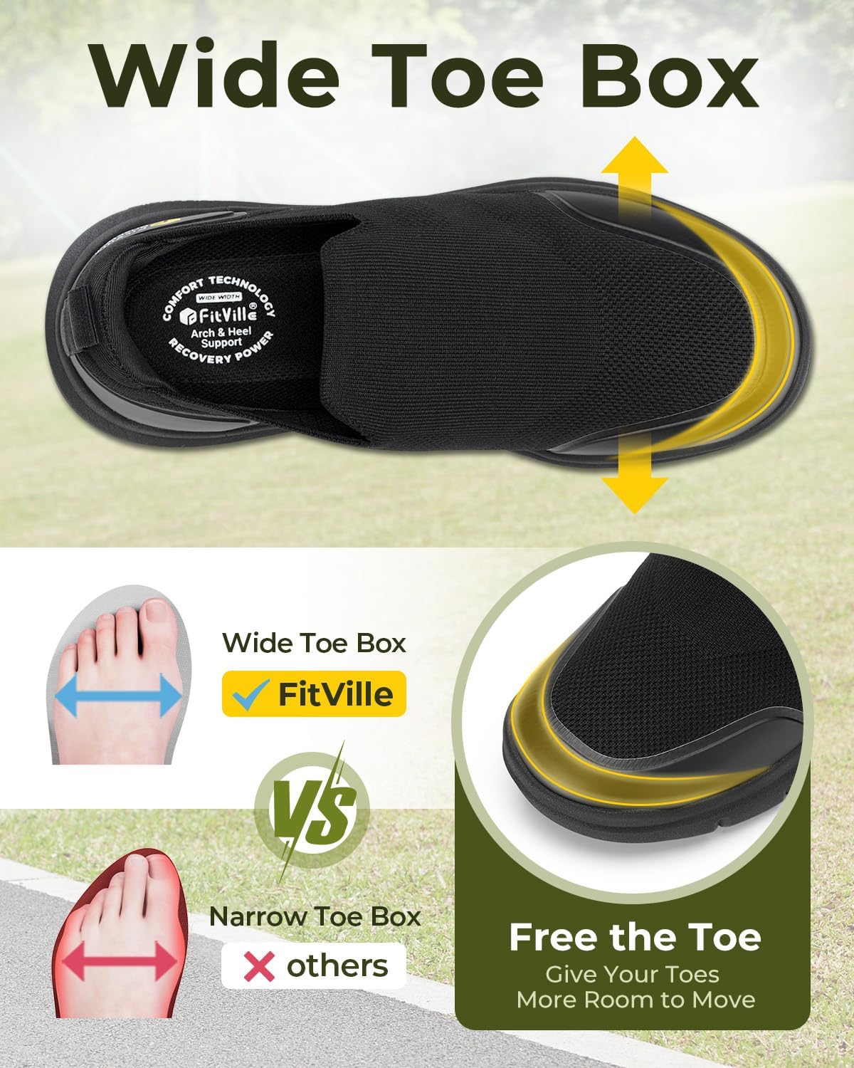 รองเท้าผู้ชาย FitVille แบบสวมพ - Men'S Shoes For Wide Feet บทวิจารณ์และราคา
